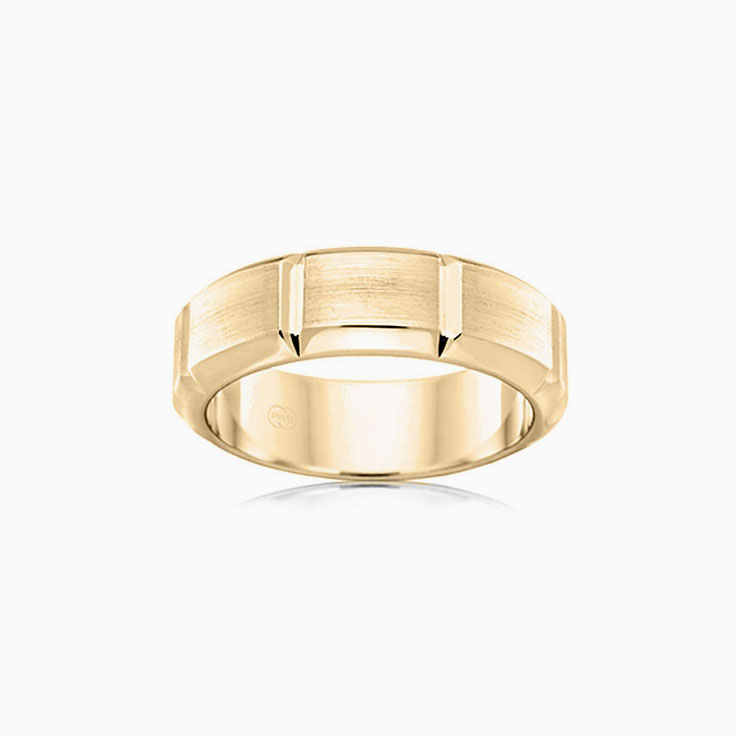 Bevelled Mens Wedding ring F3358