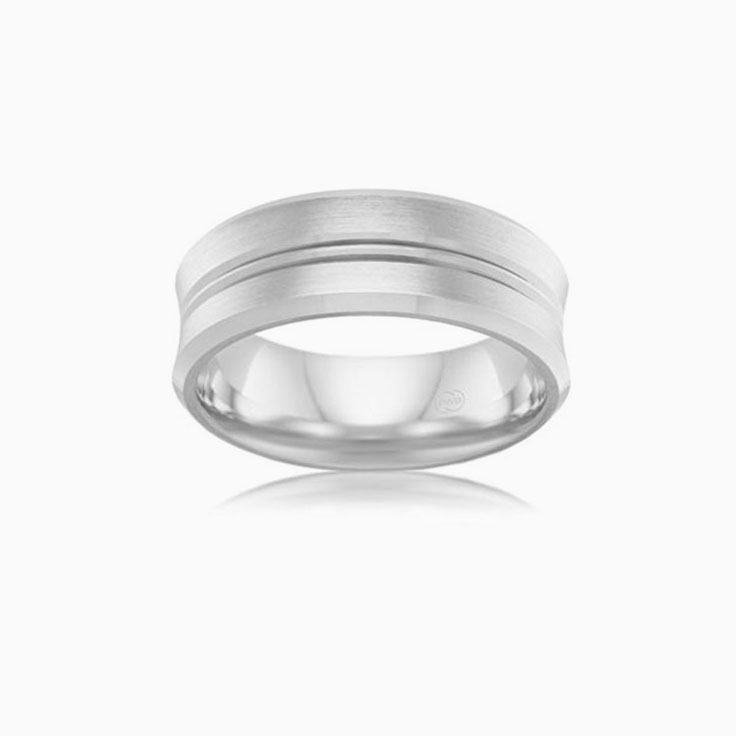 Grooved Mens Wedding Ring F3864