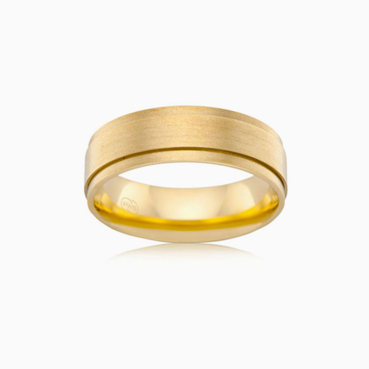 Brushed finish mens ring J1298