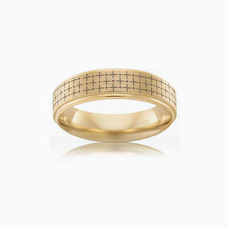 Cross pattern mens ring F4044