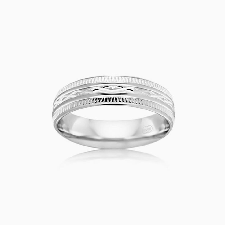 Carved Mens Wedding ring HR3858