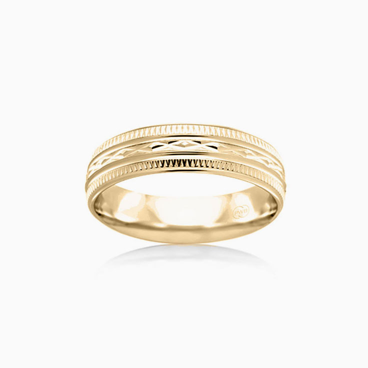 Carved Mens Wedding ring HR3858