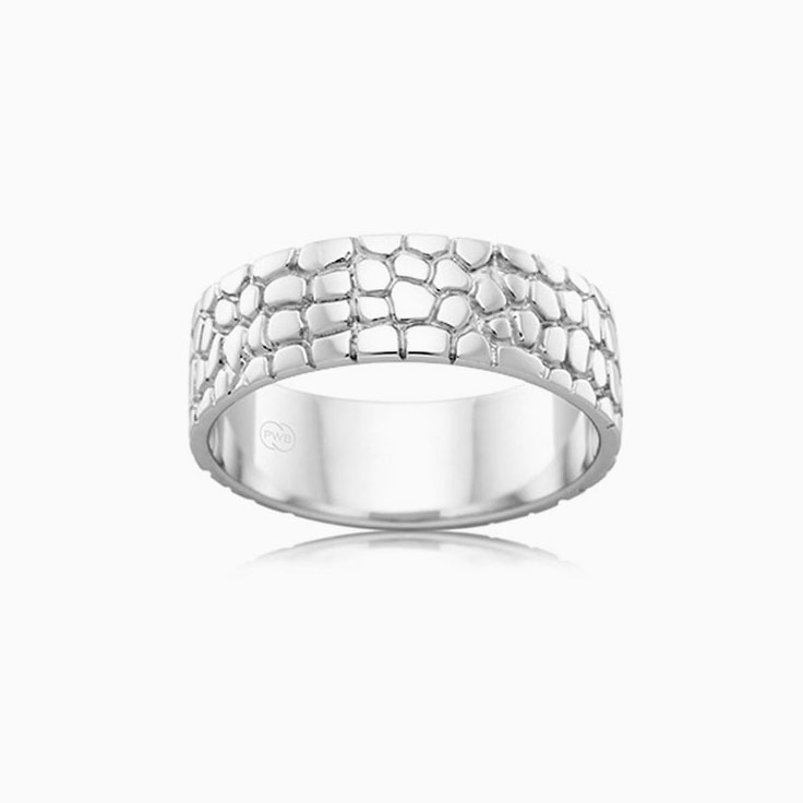 Carved Mens Wedding ring J1208