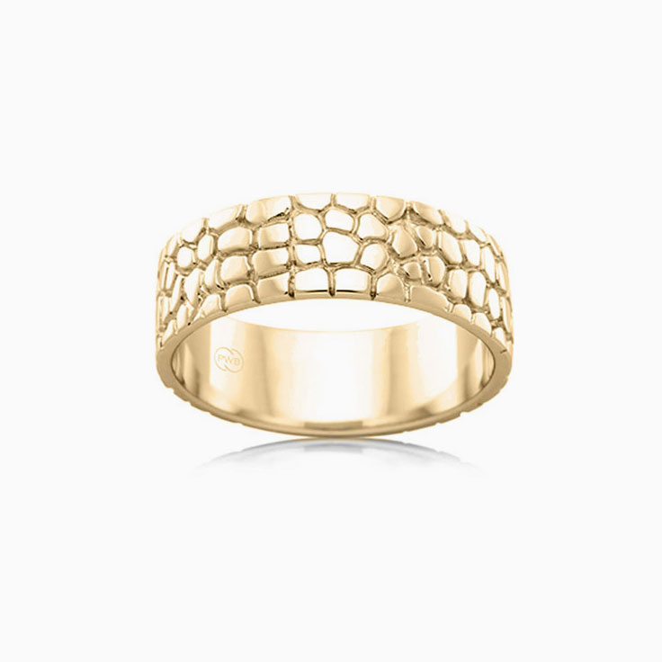 Carved Mens Wedding ring J1208