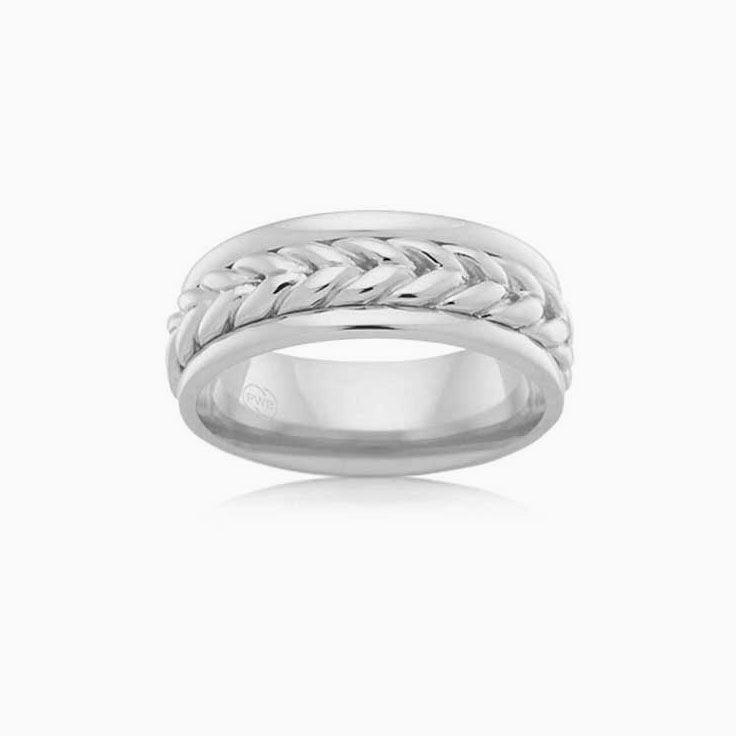 Patterened Mens wedding ring J2274