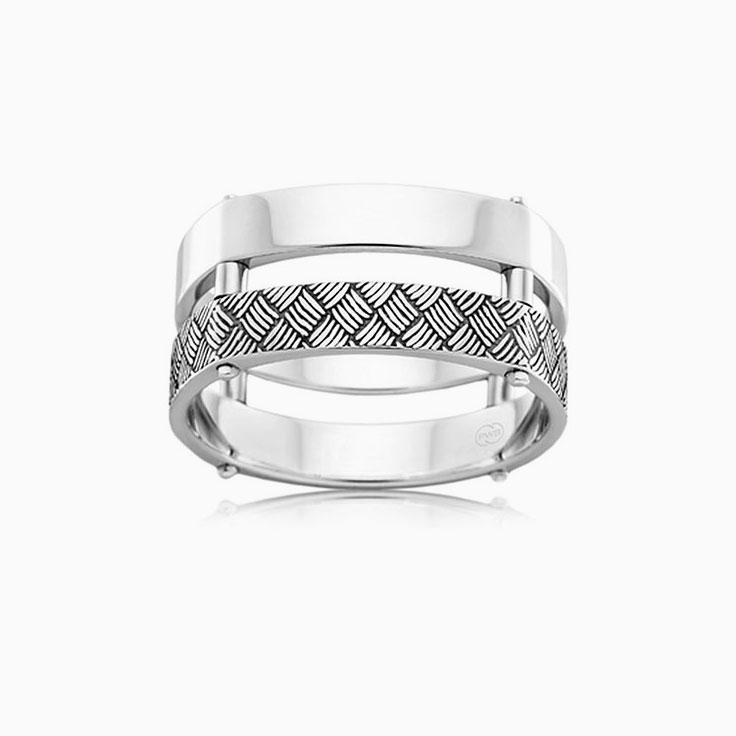 Double Band Mens Ring J4033