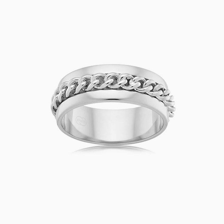 Centre Patterned Mens Ring J4035