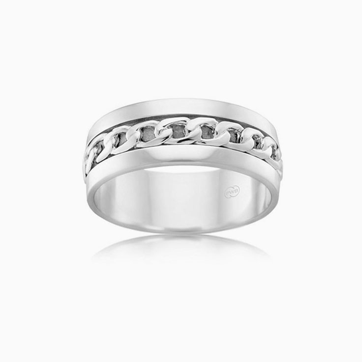 Chain Pattern Mens Ring J4036