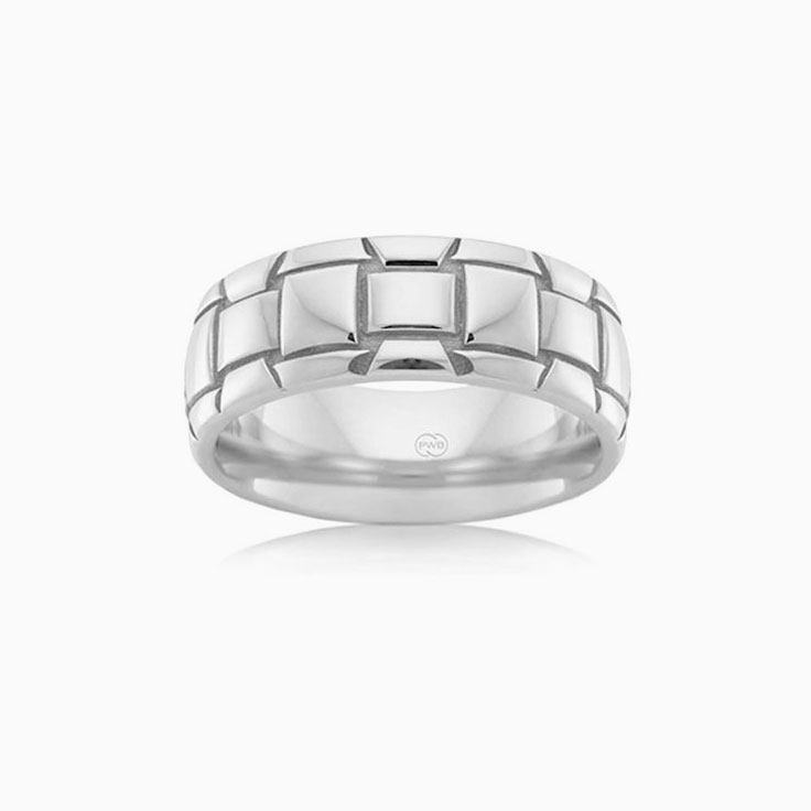 Carved Mens Wedding Ring J4055
