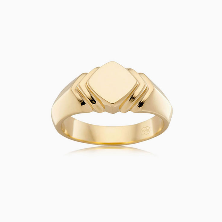 Diamond Shaped Signet Wedding Ring