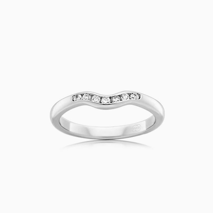 Five Stones Curved Lab Diamond Band