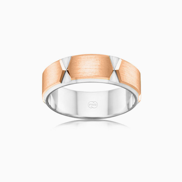 Two tone patterned ring 2T3733