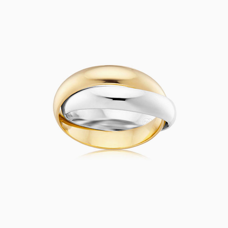Two Tone Mens Wedding Ring2917