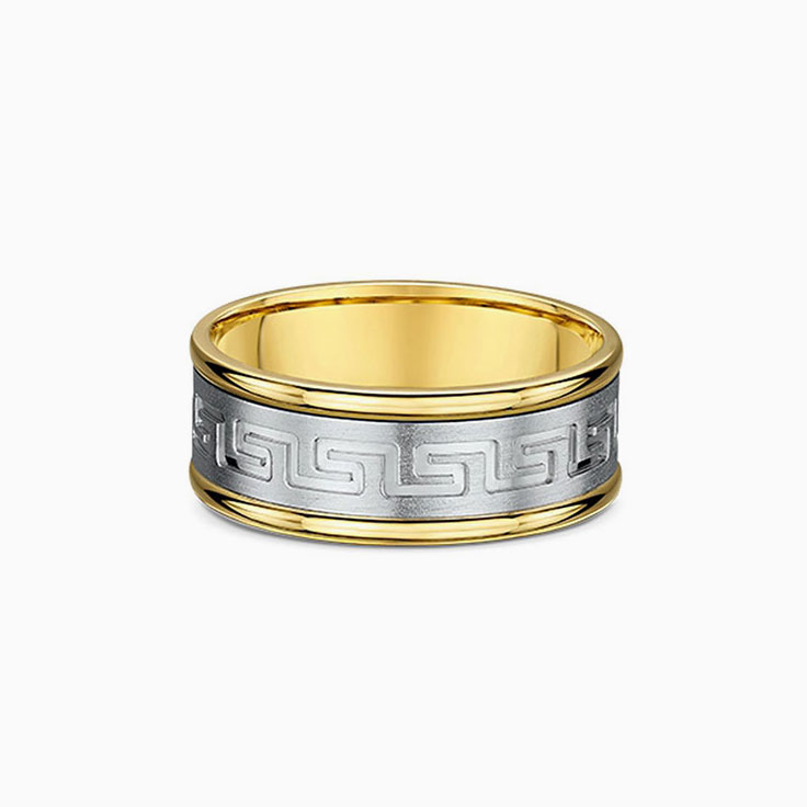 Carved Mens wedding Band