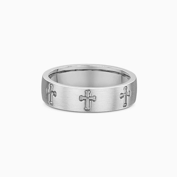 Cross carved mens wedding ring 2097000