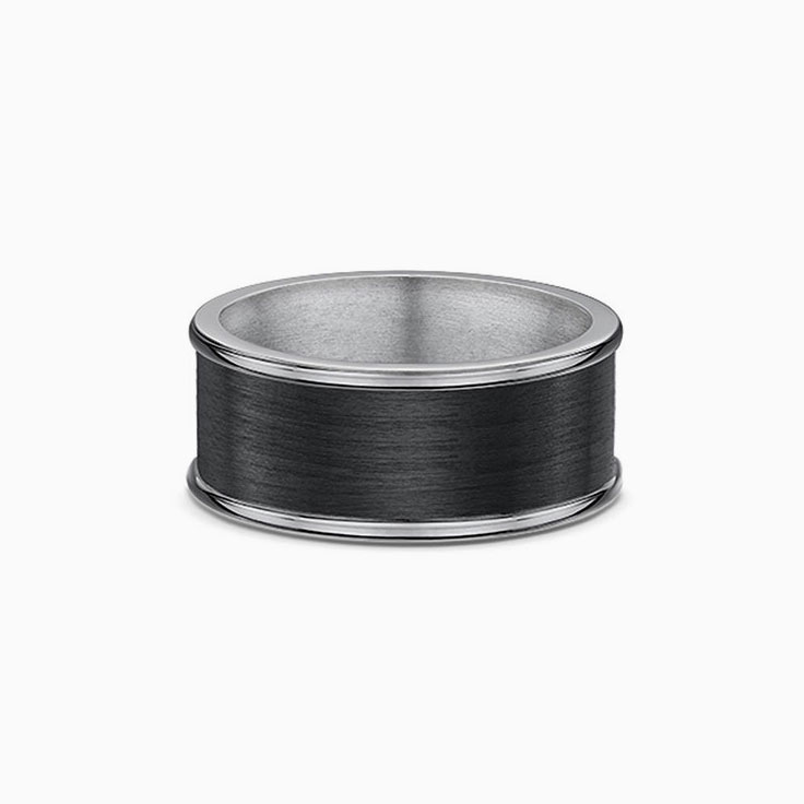 Centre striped carbon fibre ring 585B01
