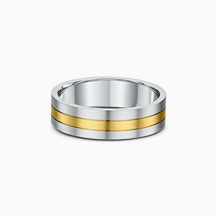 Two Tone Matte Finished Mens Ring