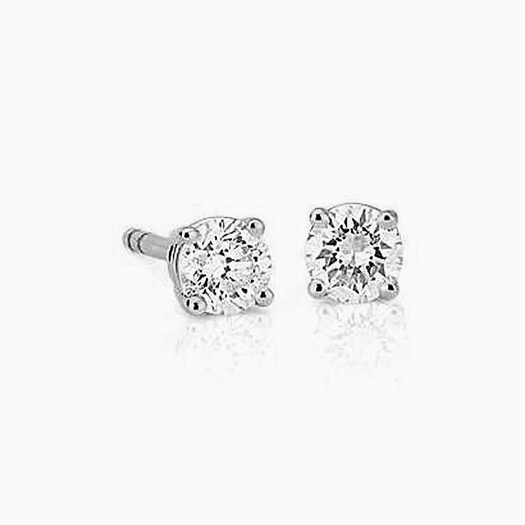 Half carat round diamond studs