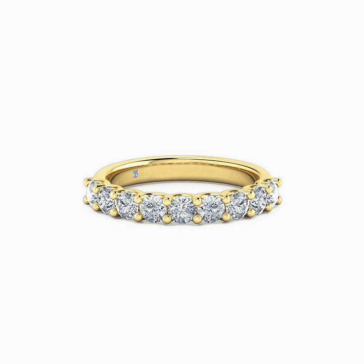 Round diamond u setting wedding ring