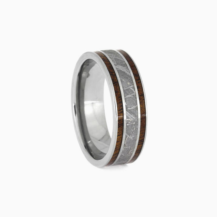 Meteorite with Cedar Red inlays