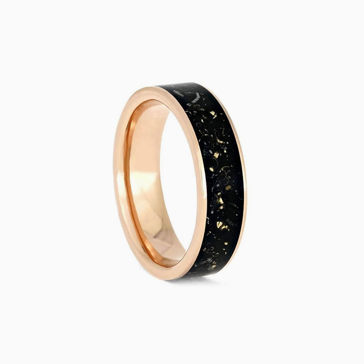 Black stardust with rosegold
