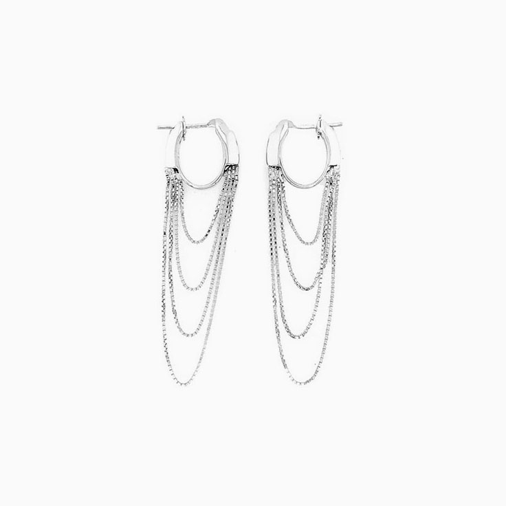 Chain hoop earrings C074