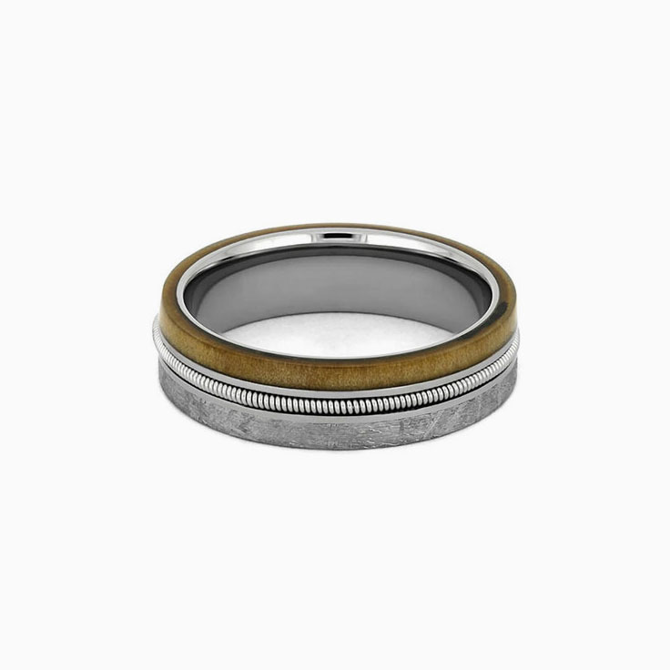 Meteorite with guitar ring