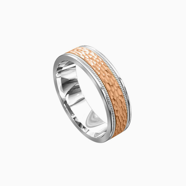 Hammered Ring with Milgrain edges 5082