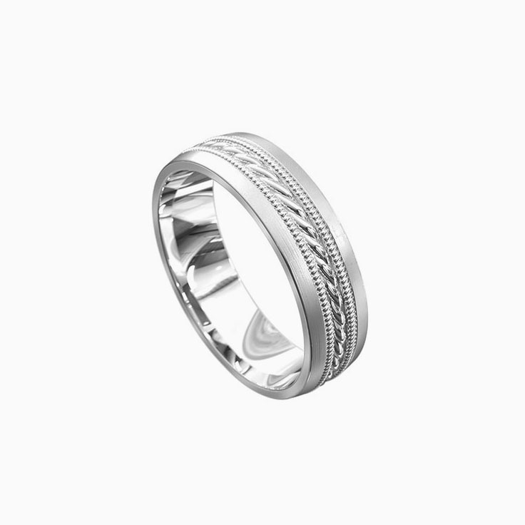 Grooved mens ring 5098