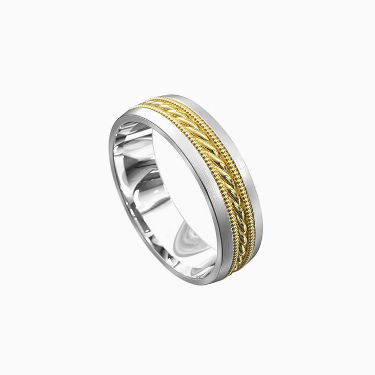 Grooved mens ring 5098