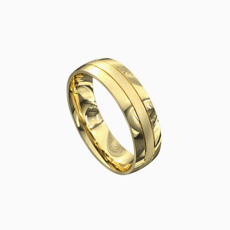 Grooved mens ring 3056