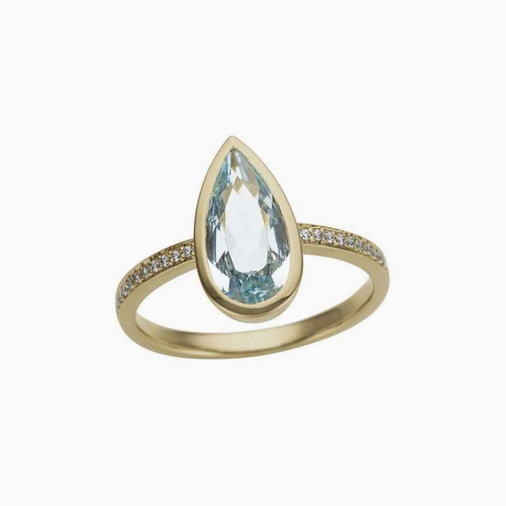 Pear cut topaz ring