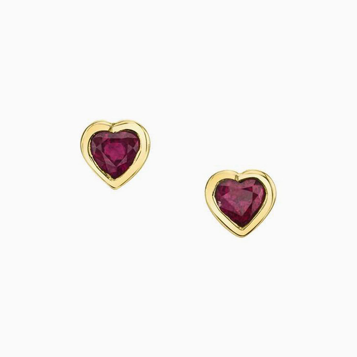 Heart Ruby studs
