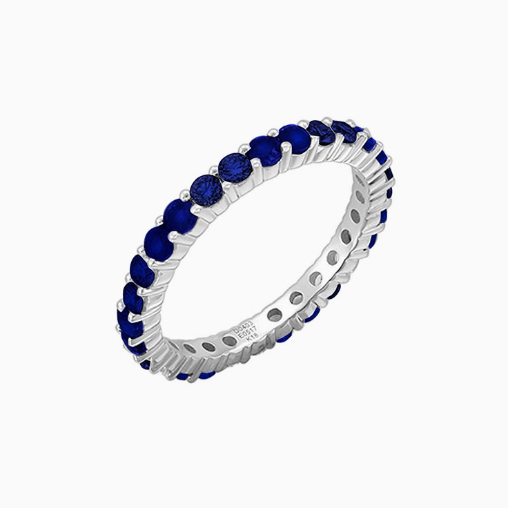 Blue sapphire wedding band