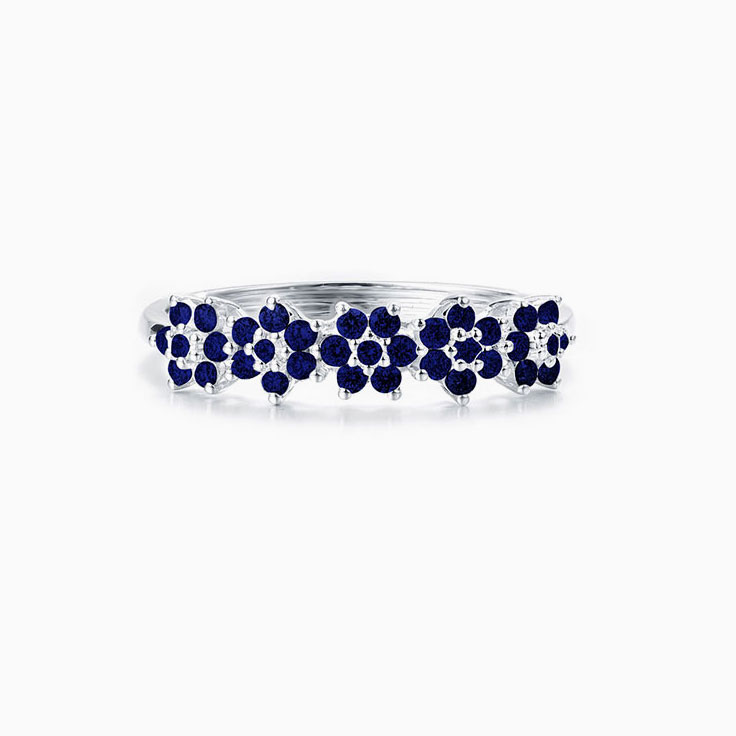 Floral gemstones Eternity ring