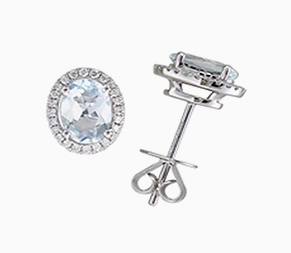 Oval Aquamarine Studs