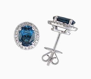 London Blue topaz halo studs