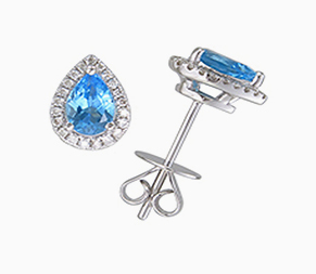 Pear shape topaz studs