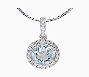 Aquamarine and diamond pendant
