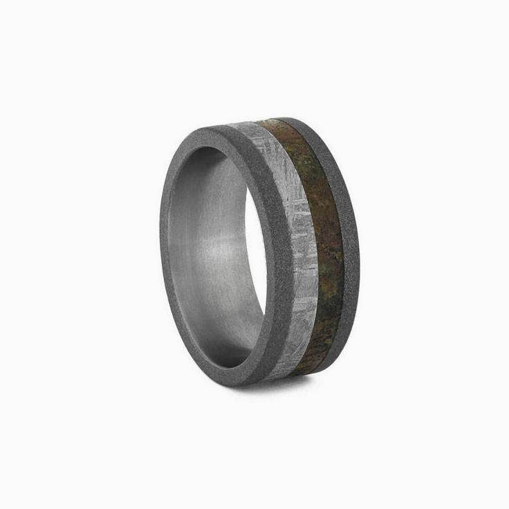 Dinosaur Ring With Sandblasted Titanium