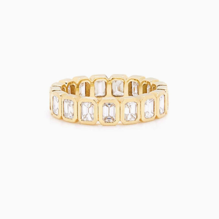 Bezel Emerald eternity ring