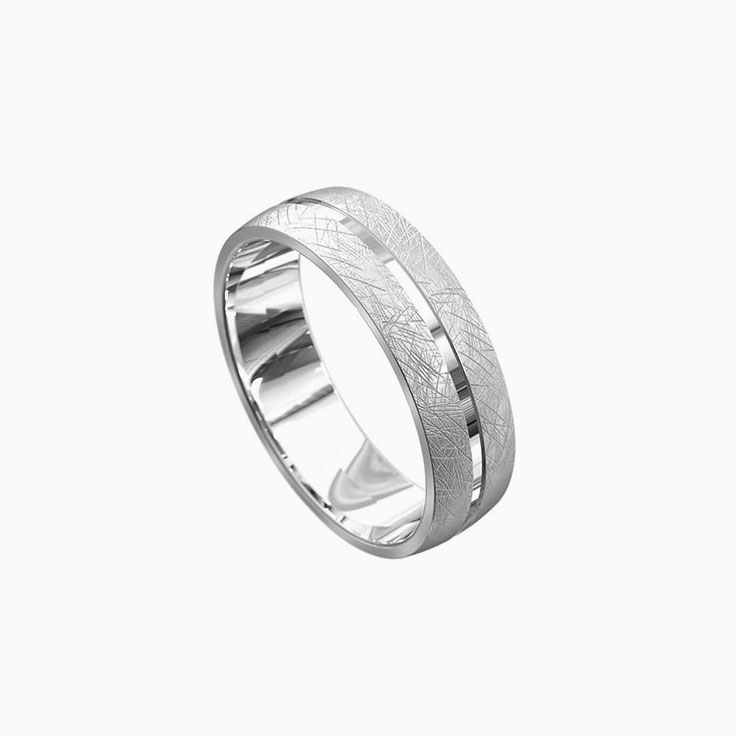 Centre Grooved Mens Gold Ring