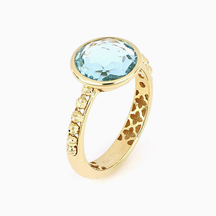 Blue Topaz Gold Ring