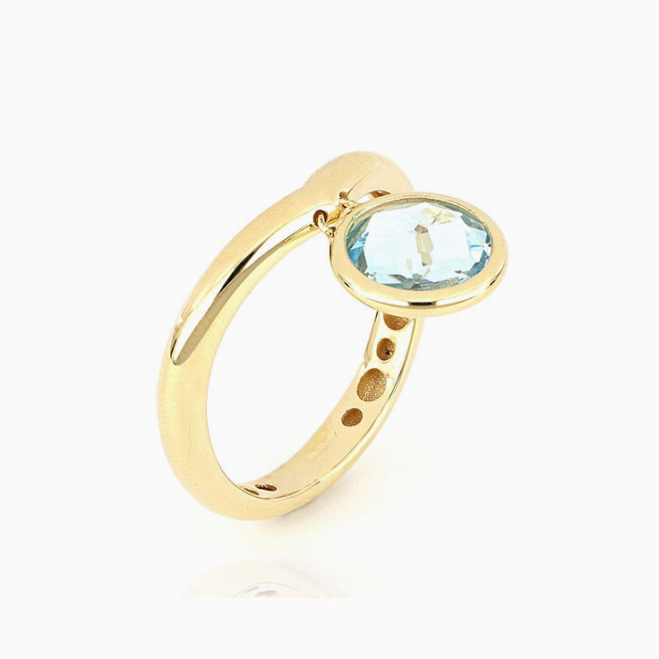 Blue Topaz Charm Ring