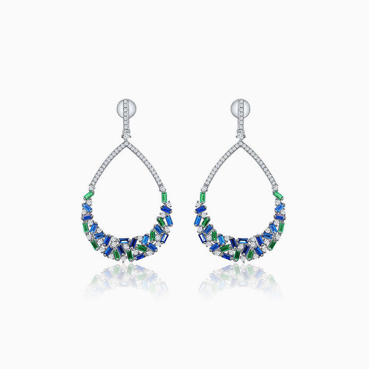 Drop Set Gemstone Earrings