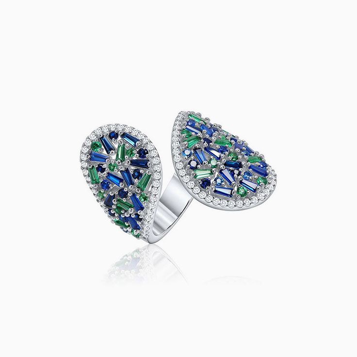 Green and Blue Cuff Ring