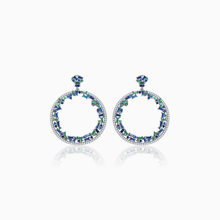 Multi Colour Circle Earrings