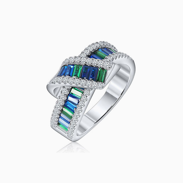 Knot Sapphire And Diamond Ring