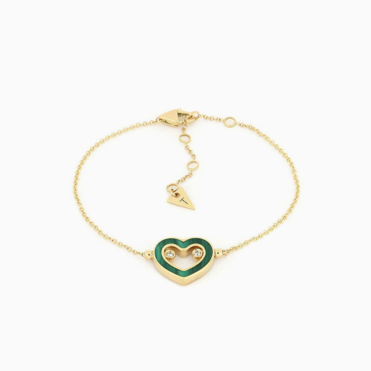 Malachite And Diamond Bracelet