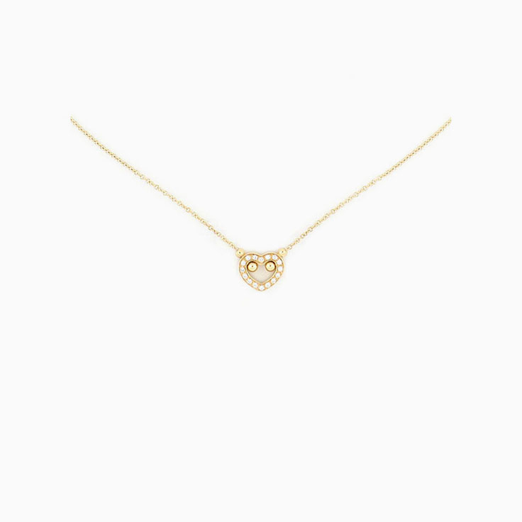 Diamonds in Gold Heart Necklace